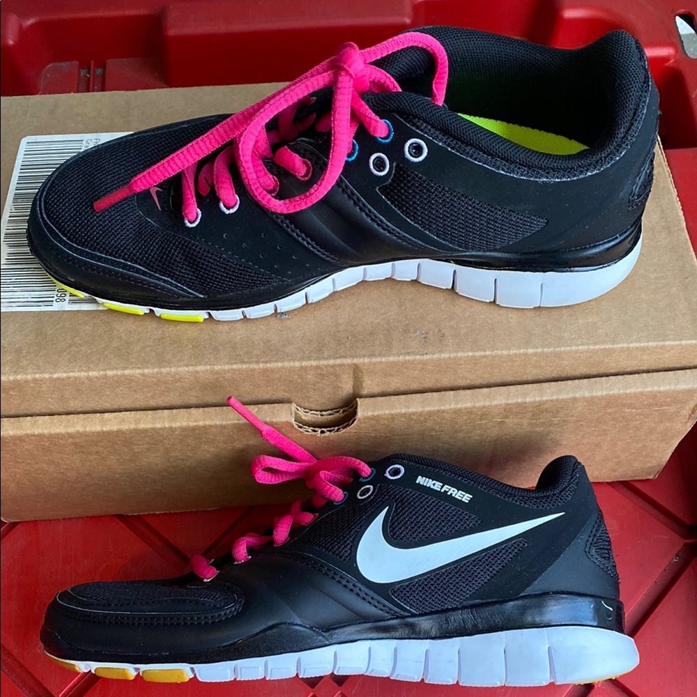 Nike Black Sneakers with Pink Laces
